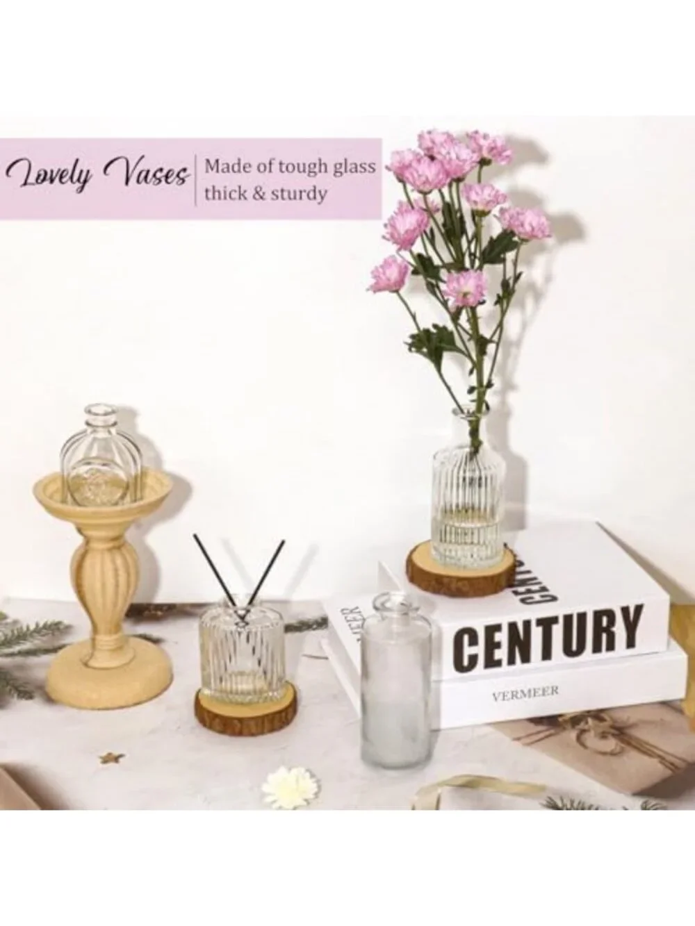 Set of 36 Small Glass Bud Vases for Elegant Centerpieces & Floral Arrangements